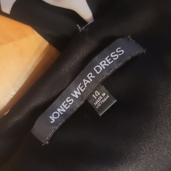 Jones Wear black & white big polka dot spaghetti strap party dress womens 14 - Picture 3 of 3